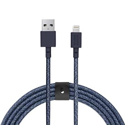 Immagine di Native Union BELT Cavo XL da USB a Lightning Rinforzato Ultra Resistente 3 Metri [Certificato MFi] compatible con iPhone/iPad (Indaco)