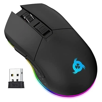 Immagine di KLIM Blaze Mouse Gaming Wireless RGB Ricaricabile + Sensore ad Alta precisione con Batteria di Lunga Durata Regolabile Fino a 6000 DPI modalità e Cavo novità 2024 (Pink)