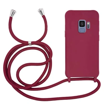 Immagine di MyGadget Cover per Samsung Galaxy S9 Custodia con Corda Case Cordino Opaca Antiurto Bumper Laccio Tracolla Practical Stylish Bordeaux