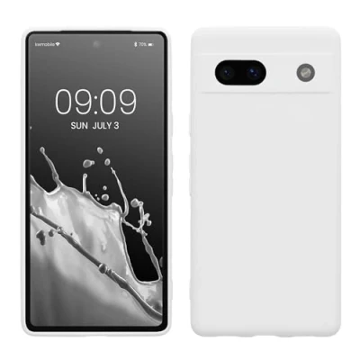 Immagine di kwmobile Custodia Compatibile con Google Pixel 7a Cover Back Case per Smartphone in Silicone TPU Protezione Gommata bianco matt