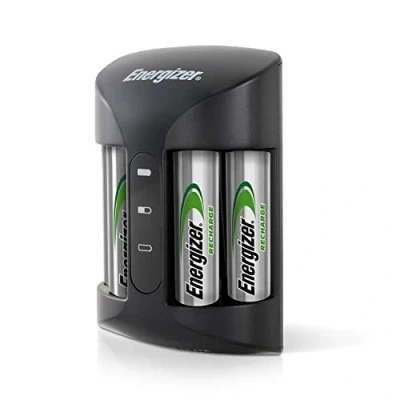 Immagine di Energizer Recharge, caricabatterie con 4 pile ricaricabili AA NiMH incluse