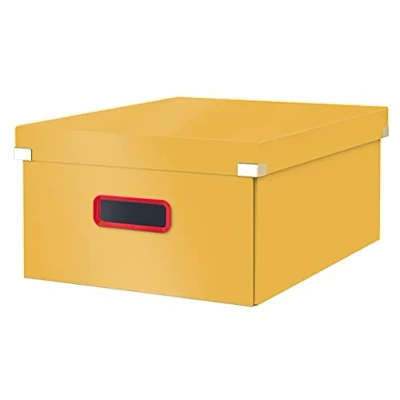 Immagine di Leitz Click &amp; Store WOW Scatola Archivio Grande, per Riporre e Trasportare Documenti A3 Oggetti di Grandi Dimensioni, Adatta a Casa Ufficio, Giallo Caldo, 53490019