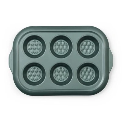 Immagine di Progress BW09824G2EU7 Shimmer Teglia per muffin con 6 stampini antiaderente, facile da pulire vassoio torta, durevole torta rettangolare, Ideale realizzare dolcetti dolci e salati, verde