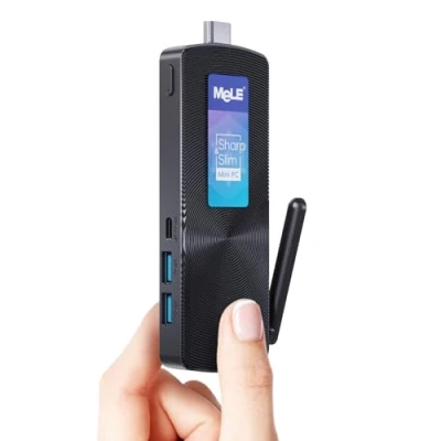 Immagine di Mele PCG02 Mini PC Stick senza ventola Alder Lake N100 (fino a 3,4 GHz) 8GB LPDDR4 256GB ROM Micro computer desktop fattore di forma ridotto con USB C, 2.4G/5G WiFi, 4K HDMI per l&#039;ufficio