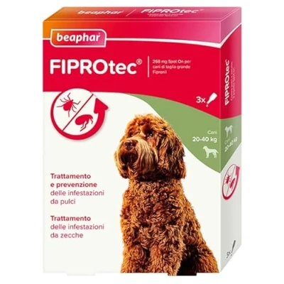 Immagine di Beaphar FIPROtec Antiparassitario per Cane Taglia Grande (20 40 Kg), Protegge da Pulci e Zecche In Confeziona 3 Pipette