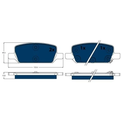 Immagine di TRW GDB2380BTE Kit pastiglie freno 1. Assale posteriore