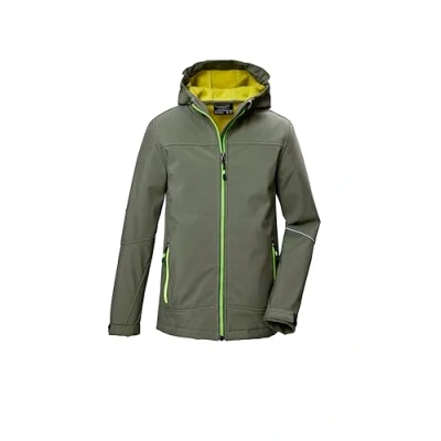 Immagine di killtec Bambini e ragazzi Giacca softshell/giacca da esterno con cappuccio KOW 366 BYS SFTSHLL JCKT, moos, 128, 42161 000