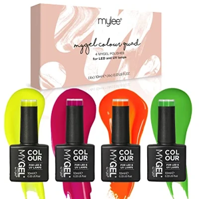 Immagine di MyGel by MYLEE One in a Melon Set Smalto per Unghie Gel Semipermanente 4x10ml UV/LED Nail Art Manicure Pedicure Uso Professionale e Domestico Lunga Durata Facile da Usare