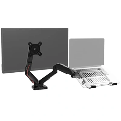 Immagine di Duronic DMDCL1X1 Supporto Monitor da scrivania con Morsetto e Piattaforma per PC Portatile Braccio Porta Regolazione omnidirezionale Compatibile schermi TV VESA Standard