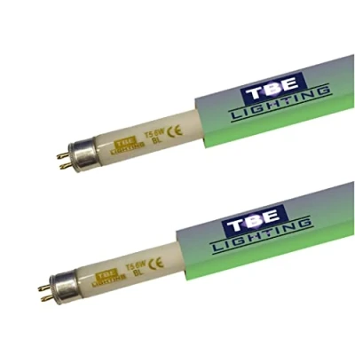 Immagine di TBE LIGHTING Tubi UV anti mosche da 6 W, confezione 2, T5 BL 368 nm, lampadine ultraviolette per uccidere gli insetti, attacco G5 a 2 pin, lunghezza 225 mm