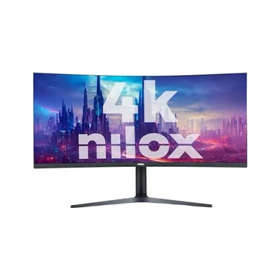 Immagine di Nilox NXM344KD11, Monitor Gaming Curvo 34 Pollici, 4k con Frequenza 165Hz e Tempo di Risposta 1ms, Ingressi HDMI DP, PC Immagini Chiare Nitide per Gioco Fluido