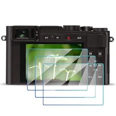 Immagine di Fanzr Pellicola protettiva per schermo compatibile con fotocamera compatta Leica D Lux 7, 0,3 mm, durezza 9H, in vetro temperato antigraffio (confezione da 3)