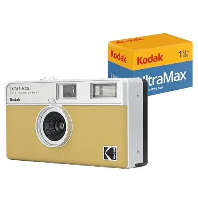 Immagine di KODAK EKTAR H35 Fotocamera a pellicola half frame, 35 mm, riutilizzabile, senza messa fuoco, leggera, facile da usare (pacchetto sabbia con 24exp)