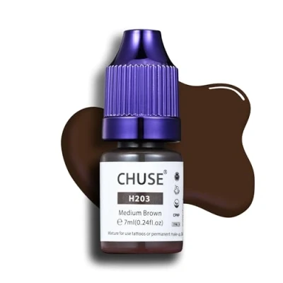 Immagine di CHUSE Pigmenti liquidi per sopracciglia ibridi PMU 0,24 oz/7 ml (H203 Marrone medio)