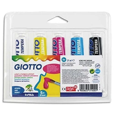 Immagine di Giotto 065000 5 Tubi colori primari 21 ml Assortiti