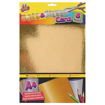 Immagine di Tallon Artbox Cartoncino metallizzato A4, oro e argento Confezione da 8 fogli