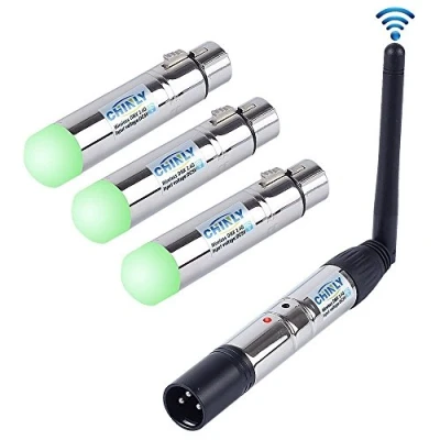 Immagine di CHINLY 4pcs DMX512 2.4g ISM Wireless xLR Trasmettitore/Ricevitore Maschio/Femmina Ha Condotto La Luce Di Controllo Versione Corta Per Dj Led Della Fase Bar Del Partito