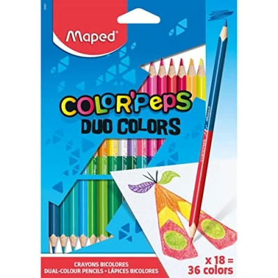 Immagine di Maped Pastelli Triangolari Duo Color&#039;Peps In Box X 18