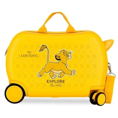Immagine di Disney Joumma Re Leone Explorer Valigia Cabina, per bambini, realizzata in ABS, materiale resistente, quattro ruote doppie di rotazione multidirezionale, chiusura a combinazione laterale,