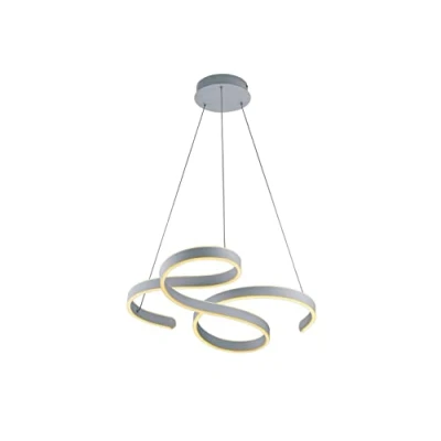 Immagine di Trio Leuchten Francis 371310131 Lampadario a sospensione, in metallo bianco opaco, con LED da 52 Watt, interruttore dimmer