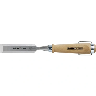 Immagine di Scalpello per legno, impugnatura in ghiera acciaio nichelato, 32 x 140 mm Bahco 425