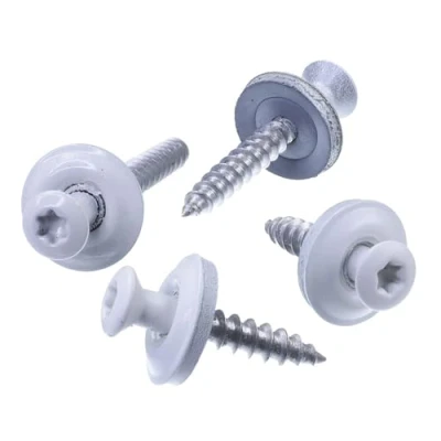 Immagine di SECCARO Vite Spengler, 4,5 x 35 mm, RAL 9010, bianco puro, in acciaio inox A2, guarnizione EPDM 15 TX/esagono incassato, 100 pezzi