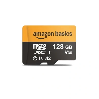 Immagine di Amazon Basics, Scheda microSD da 128 GB con adattatore per lettore, velocità fino a 200 MB/s, nero, 1 pezzo