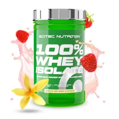 Immagine di Scitec Nutrition 100% Whey Isolate Puro potere proteico con BCAA Glutammina e Arginina Formula senza zucchero glutine, 700 g, Vaniglia Frutti di bosco