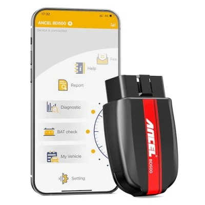 Immagine di ANCEL BD500Pro OBD2 Bluetooth 5.0 Adattatore scanner per VW/Audi/Skoda/Seat Auto Diagnosi EOBD OBDII con Pastiglie Freno EPB Sostituzione Valvola a Farfalla