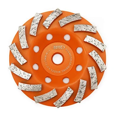 Immagine di Mole abrasive per calcestruzzo e muratura, BGTEC 1 pezzo 115 mm Disco diamantato 14 segmenti diamantati turbo con albero M14