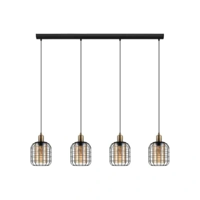 Immagine di EGLO Lampada a sospensione Chisle, nero/ambra, 4 luci