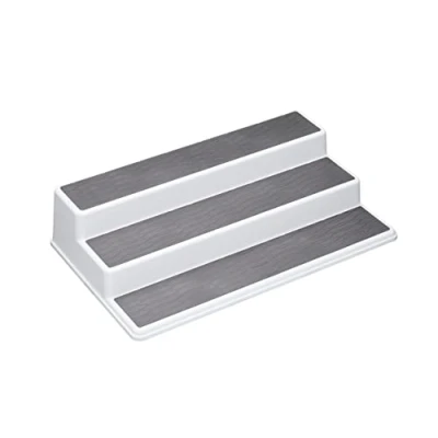 Immagine di Copco Basics Portaspezie a 3 Ripiani per Armadio Interno, Organizzatore Antiscivolo da Cucina, 38 x 22,5 8,5cm, Bianco/Grigio