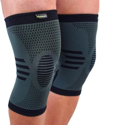 Immagine di 2 Ginocchiere Sportive per Uomo e Donne Tutore Ginocchio a Compressione Fascia Elastica Menisco Legamenti Corsa, Sport Lavoro Traspiranti Antiscivolo (L, Nero)