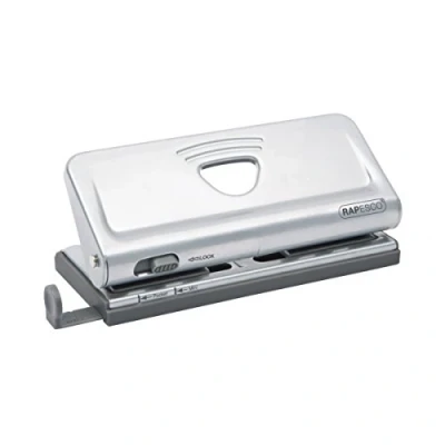 Immagine di Rapesco 1344 Perforatrice a 6 Fori Regolabile Diary Punch, Fora fino 10 Fogli, Argento