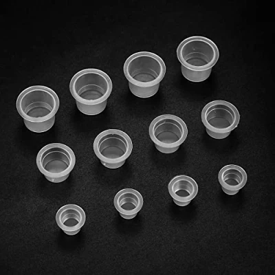 Immagine di Xiaheipi 400 Pezzi Tazze per Tappi Inchiostro Tatuaggi, Tattoo Ink Cups Mixed, Cappucci Contenitori Tatuaggi Pigmenti 100 Grandi, Medi, 200 Piccoli