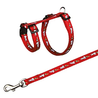 Immagine di Trixie Rabbit Harness &amp; Lead Set with Motif, Nylon, Colori Vari, 25 44 cm/10 mm (Confezione da 1)