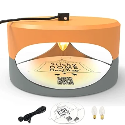 Immagine di ASPECTEK Trapest Sticky Dome Trap Bug Bed con Dischi di Colla. Odorless Cleaner e Flea Killer Pad (arancione grigio, uno pezzo)