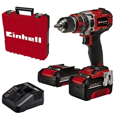 Immagine di Einhell TE CD 18/50 Li i BL Power X Change Trapano avvitatore a percussione wireless (Li Ion, 18 V, 50 Nm, motore senza carbone, con 1 batteria da 2,0 Ah e 4 PXC +