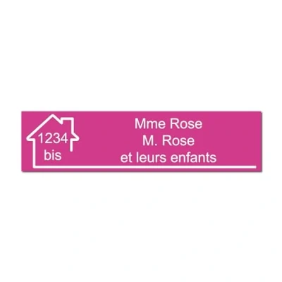 Immagine di Mygoodprice Targhetta incisa con nome e numero autoadesiva per cassetta delle lettere, 10 x 2,5 cm, personalizzabile, da 1 a 3, rosa