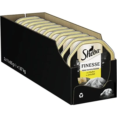 Immagine di SHEBA Ciotola di cibo umido per gatti Finesse fine patè con pollo 22 x 85 g