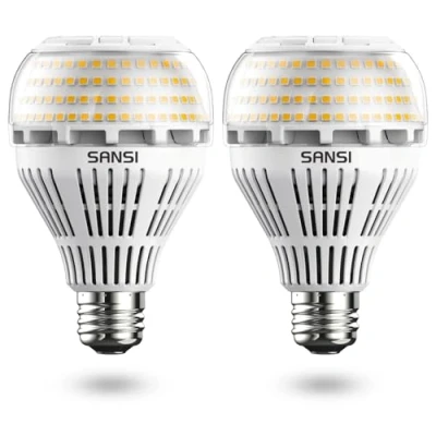 Immagine di SANSI Lampadina LED a Risparmio Energetico E27, 22W (equivalenti 200W), 3000K Luce Bianco, 3000 lumen, Non Dimmerabile, Angolo del fascio di 270, Ø7.7 * 12cm, Confezione da 2