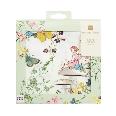 Immagine di Talking Tables Tovaglioli da Fata, Carta Floreali Confezione 20 Graziose Forniture per Feste e Decorazioni a Forma di Farfalla Compleanno Ragazze, Estate