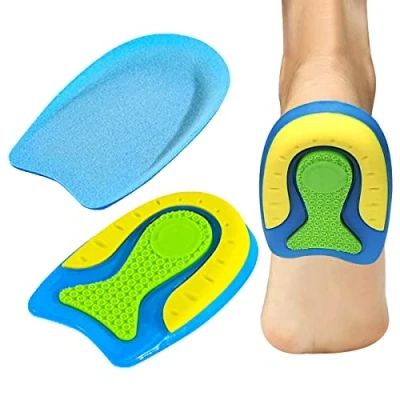 Immagine di 1 Paio Solette Gel Per Tallone Scarpe Taglia L. Cuscinetti Elastici in Silicone Alleviare Il Dolore Tallone, Ammortizzante Unisex (1 Paio, L(40 45))