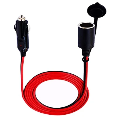 Immagine di Dongge cavo di prolunga per accendisigari da 12 V 24 V, 1,8 m, 16 AWG, resistente in rame puro con adattatore presa