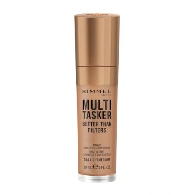 Immagine di Rimmel Multi Tasker Better Than Filters, 004 Light Medium, Primer, Glow Booster Illuminante, Formula Vegana, Leggera, Antietà, Pigmenti che Riflettono la Luce, Maxi Applicatore Soft Touch, 30ml (1oz)