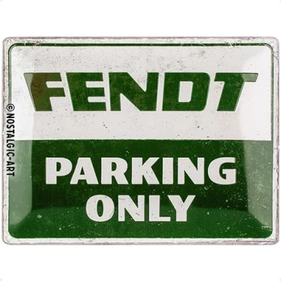 Immagine di Nostalgic Art Targhe Vintage, Fendt, Parking Only, Idea regalo per amanti dei trattori, in metallo, Design retrò decorazione, 30 x 40 cm, 23329