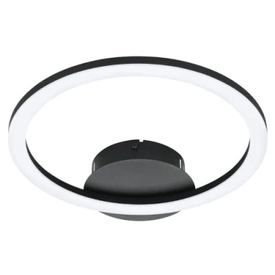 Immagine di Eglo connect z Smart Home LED soffitto Paranday Z, ZigBee, app e controllo vocale Alexa, colore luce regolabile (bianco caldo o freddo), dimmerabile, lampada in bianco nero, 34 x 30 cm