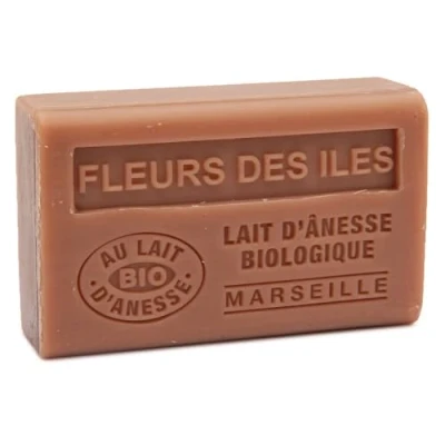 Immagine di Label Provence Savon de Marseille Sapone francese con latte di asino biologico fresco Profumo fiori isola Barrette da 125 g
