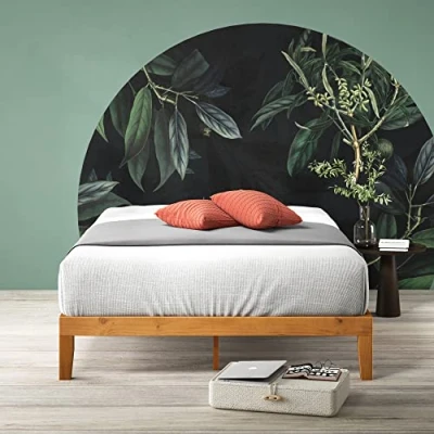Immagine di Zinus Alexia letto 140x190 cm Struttura 30 di altezza a piattaforma in legno con supporto doghe Pino rustico Marrone