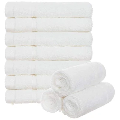 Immagine di Brandsseller Set di 10 Asciugamani per Sapone 30 x cm Asciugamano in Spugna Ospiti con Gancio Cotone 470 g/m² Bagno Casa Bianco